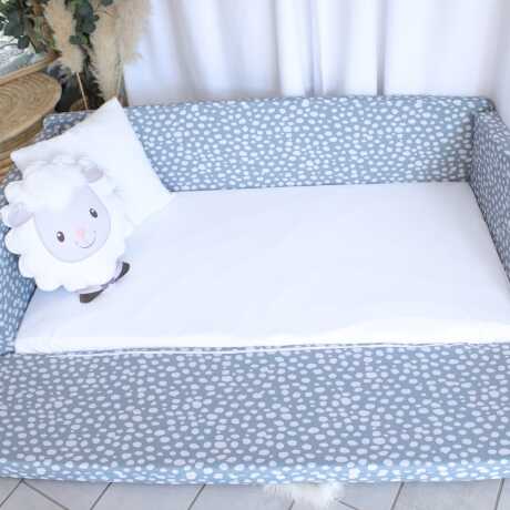 Playmat Bed - Fold Me Up, Fold Me Open - Travel or SnoozZz - Dark Grey with Light Grey Dots