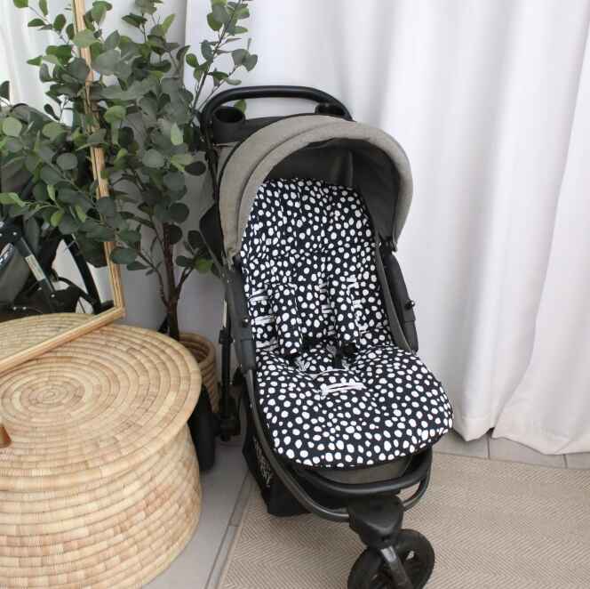Pram Insert - Black And White Dot